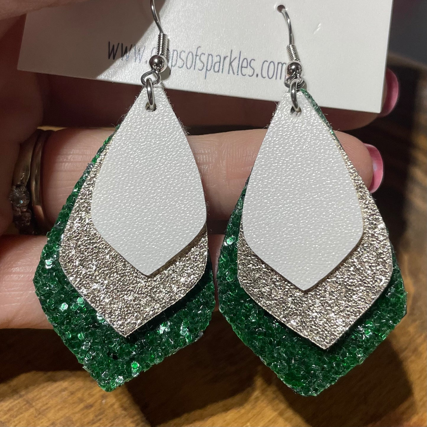 CUSTOM ORDER: 3 layer custom faux leather earrings