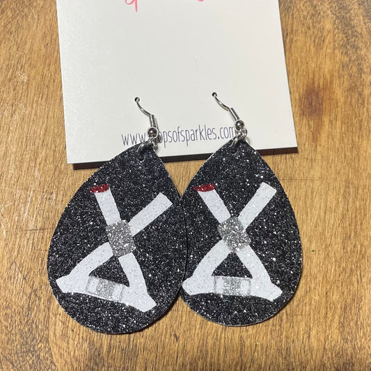 CUSTOM ORDER: TBDBITL (3+ color logo) single layer faux leather earrings