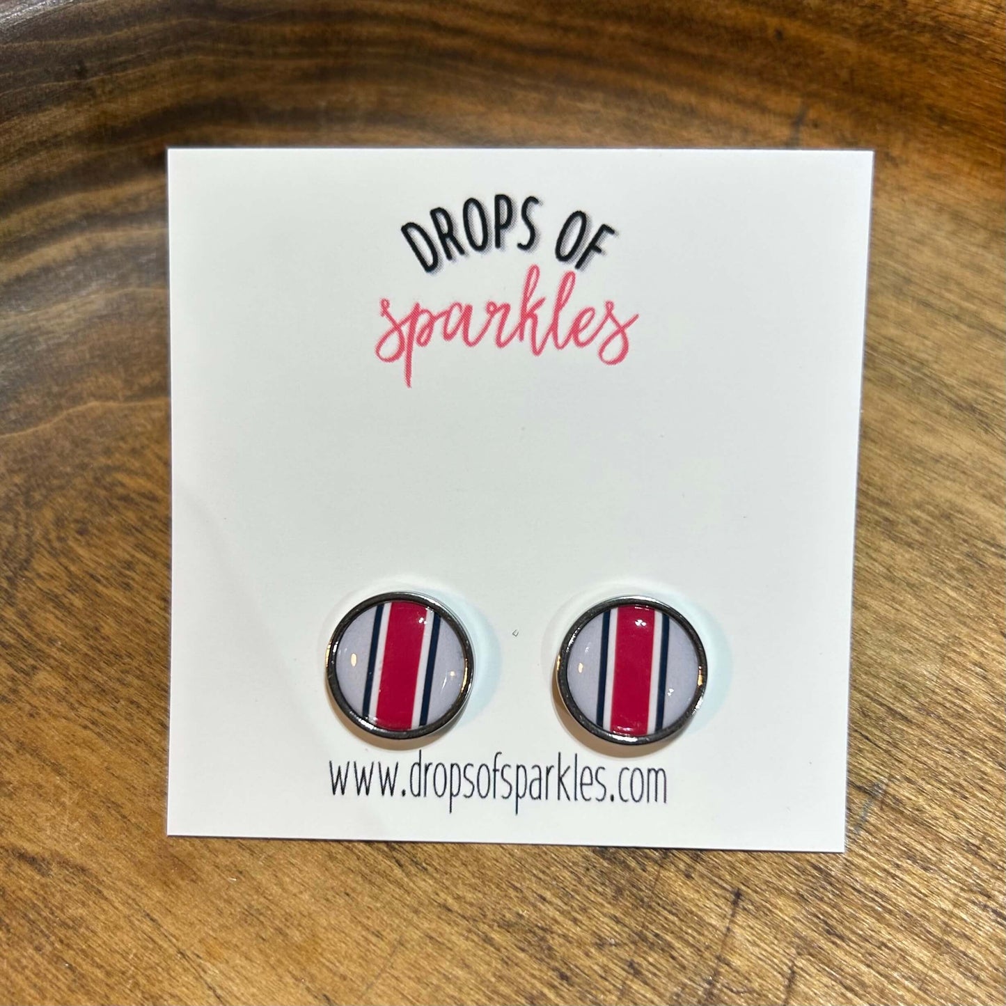 Ohio State Buckeye helmet stripe stud earrings