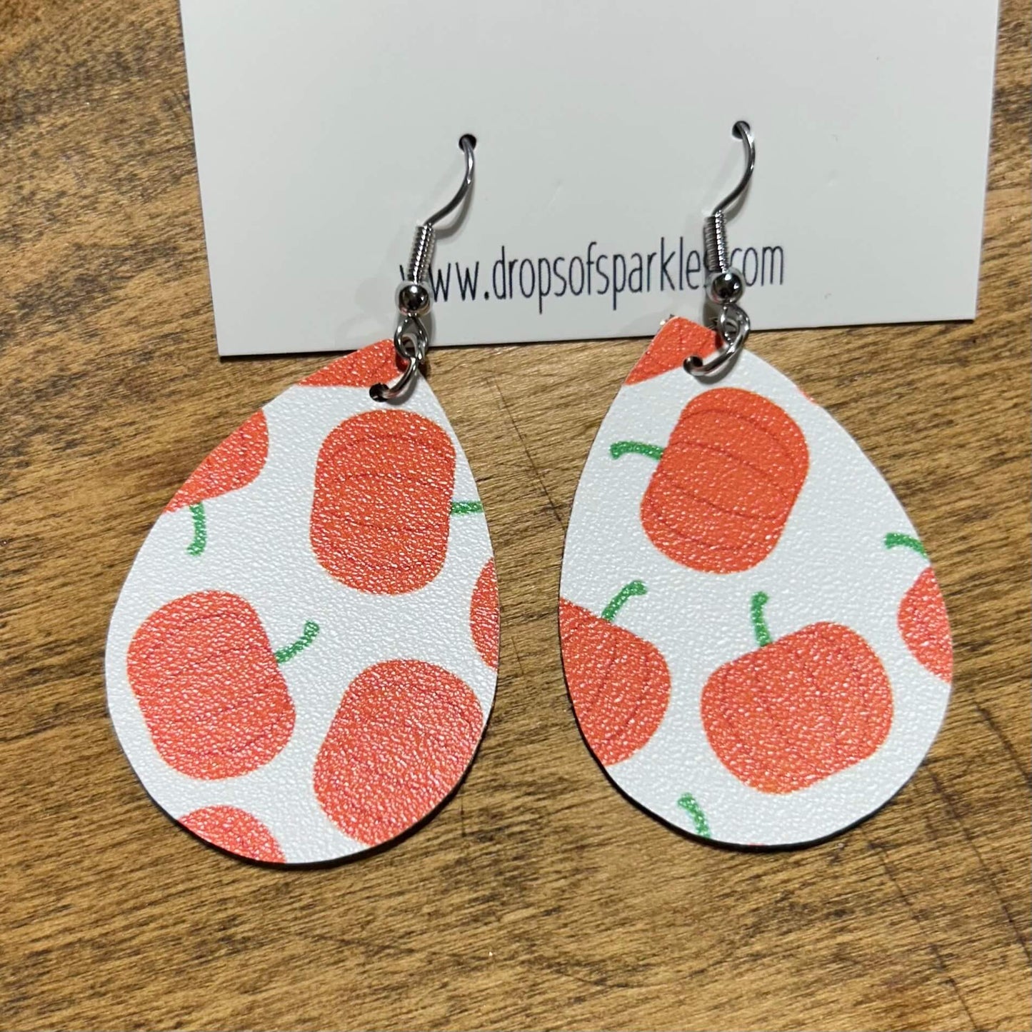 Faux leather fall dangle earrings