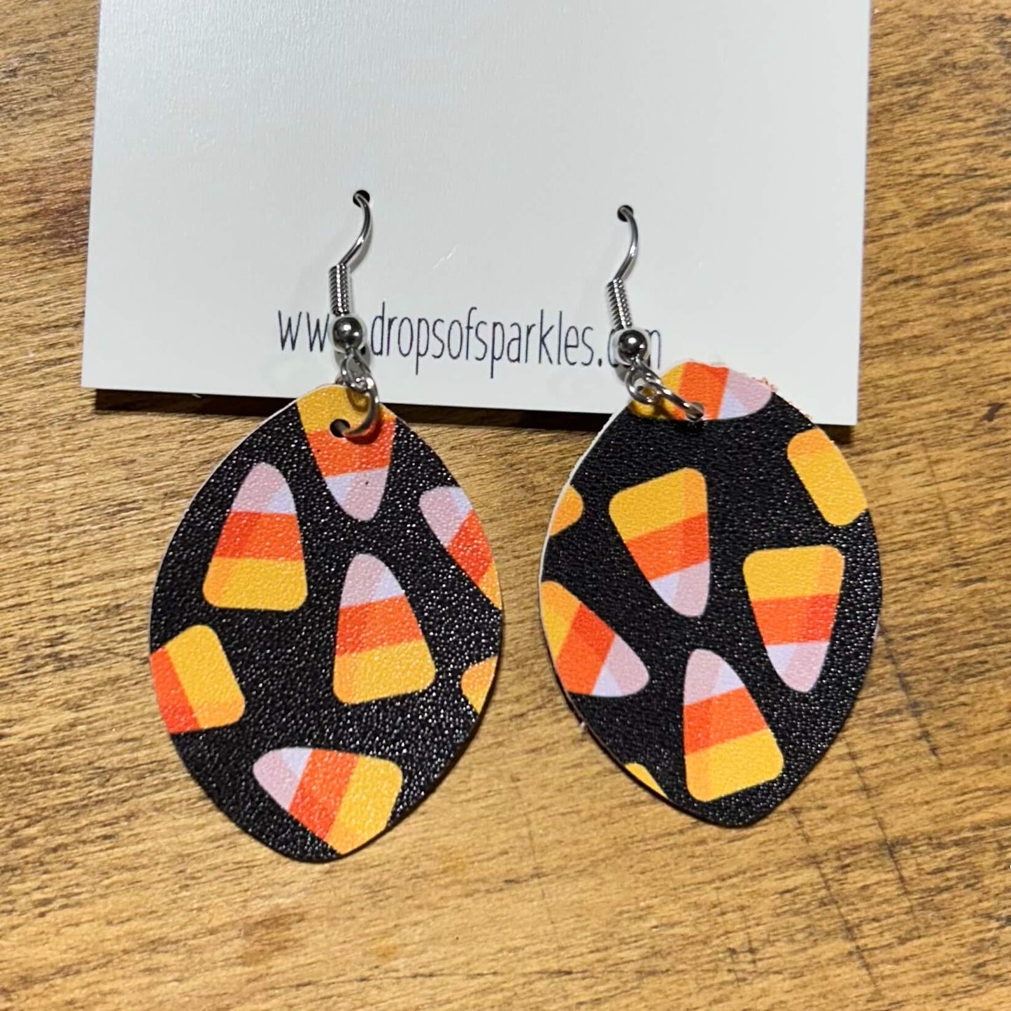 Faux leather fall dangle earrings