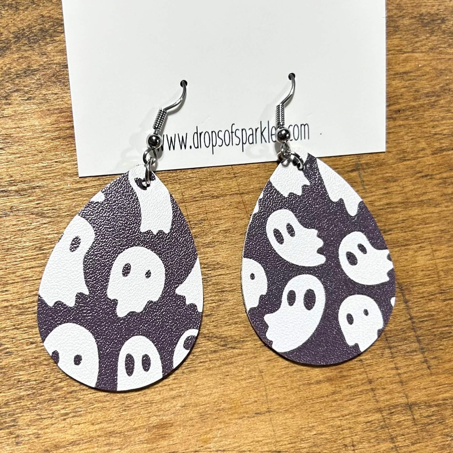 Faux leather fall dangle earrings