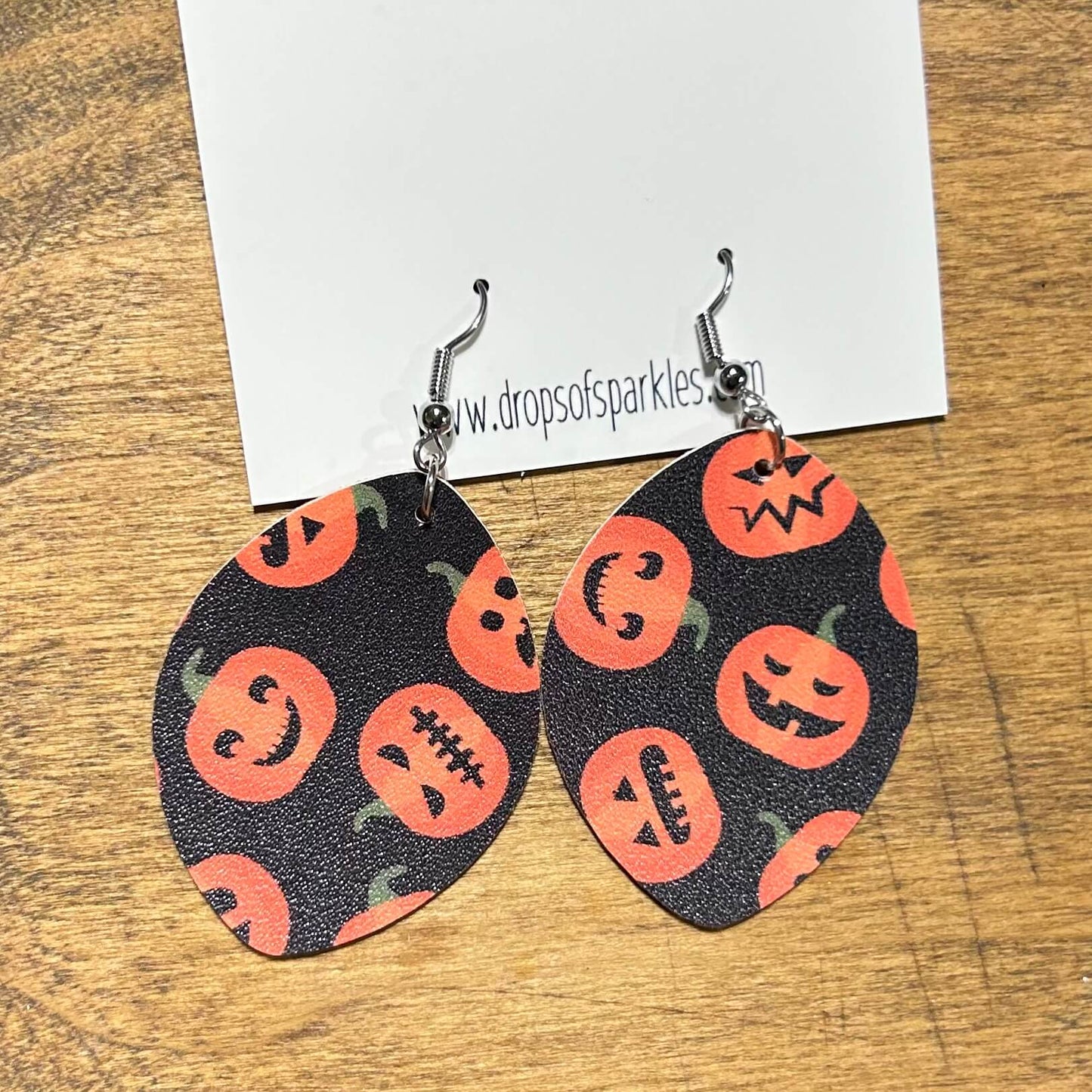 Faux leather fall dangle earrings