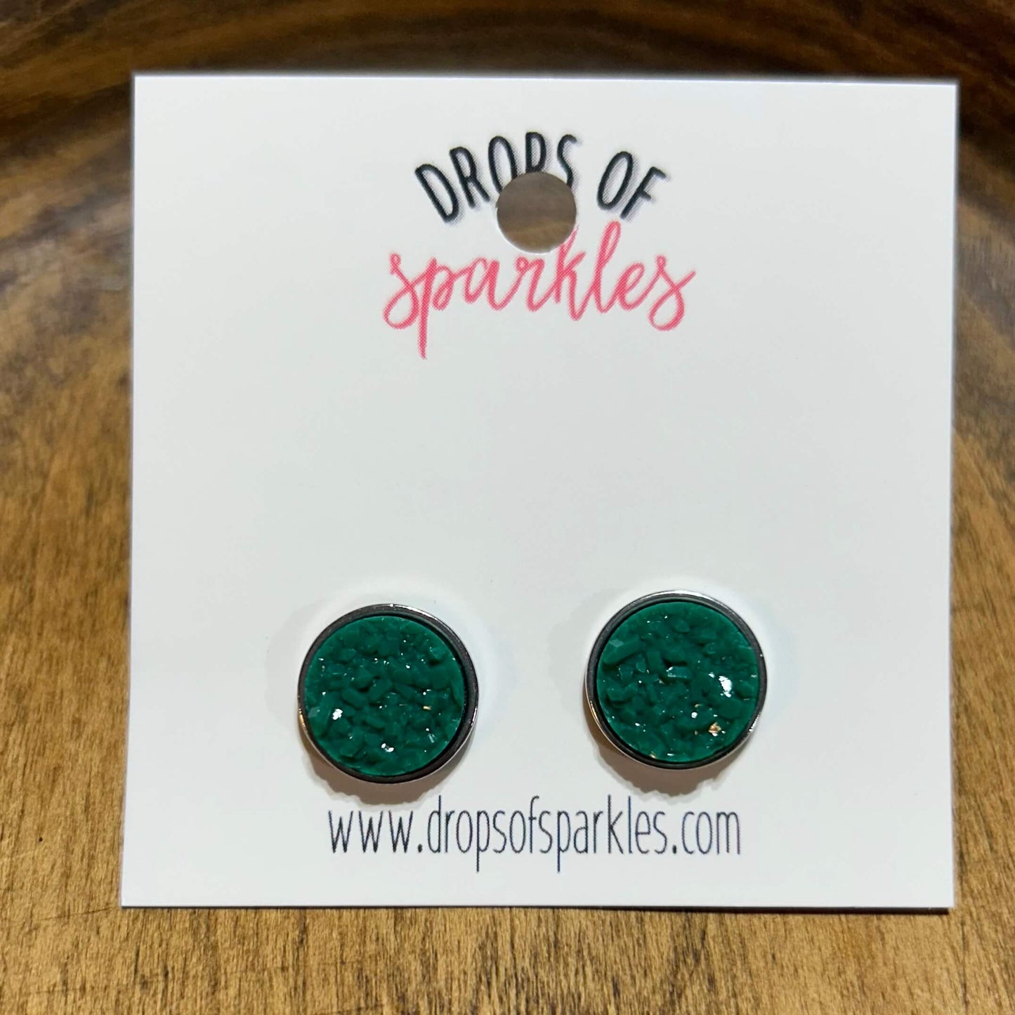 Kelly green druzy stud earrings