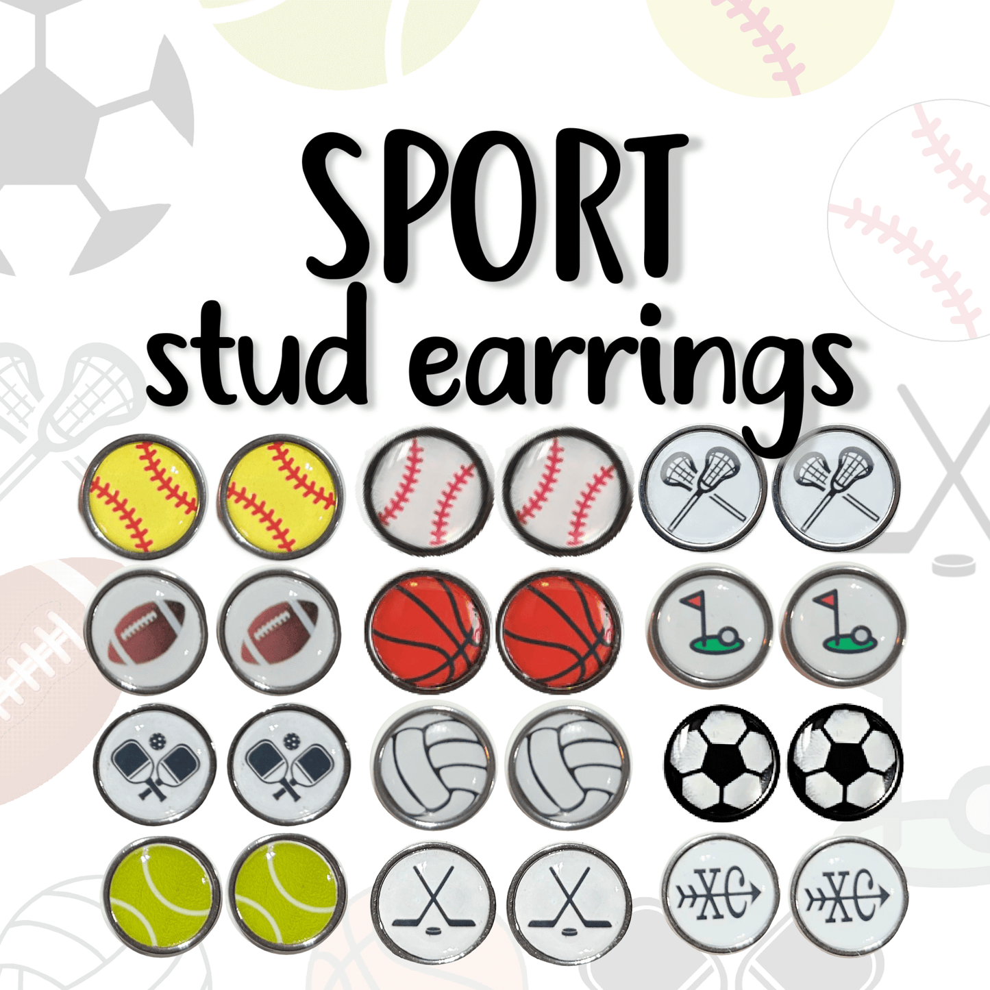 Sports studs earrings