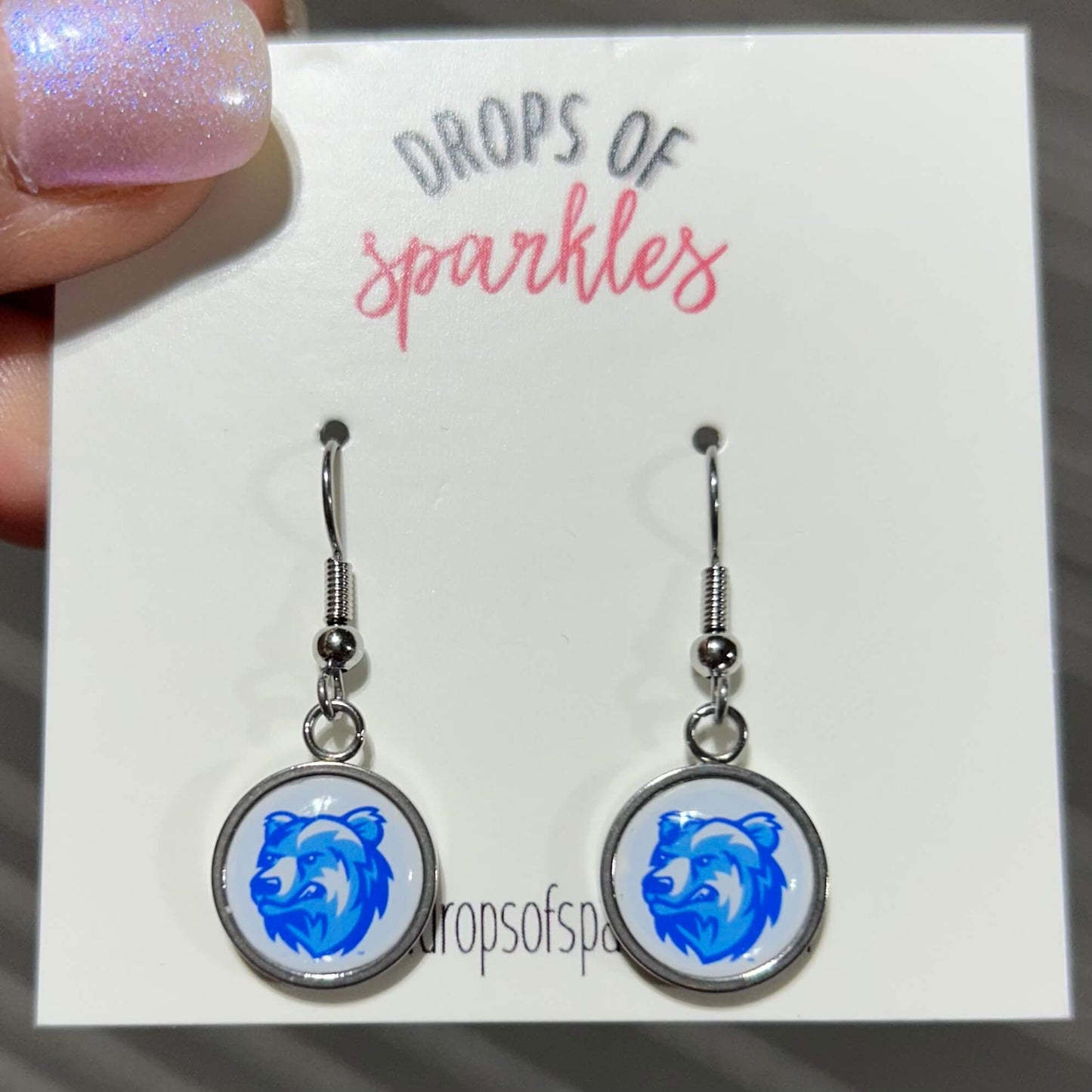 OLENTANGY: Half inch stainless steel pendant earrings
