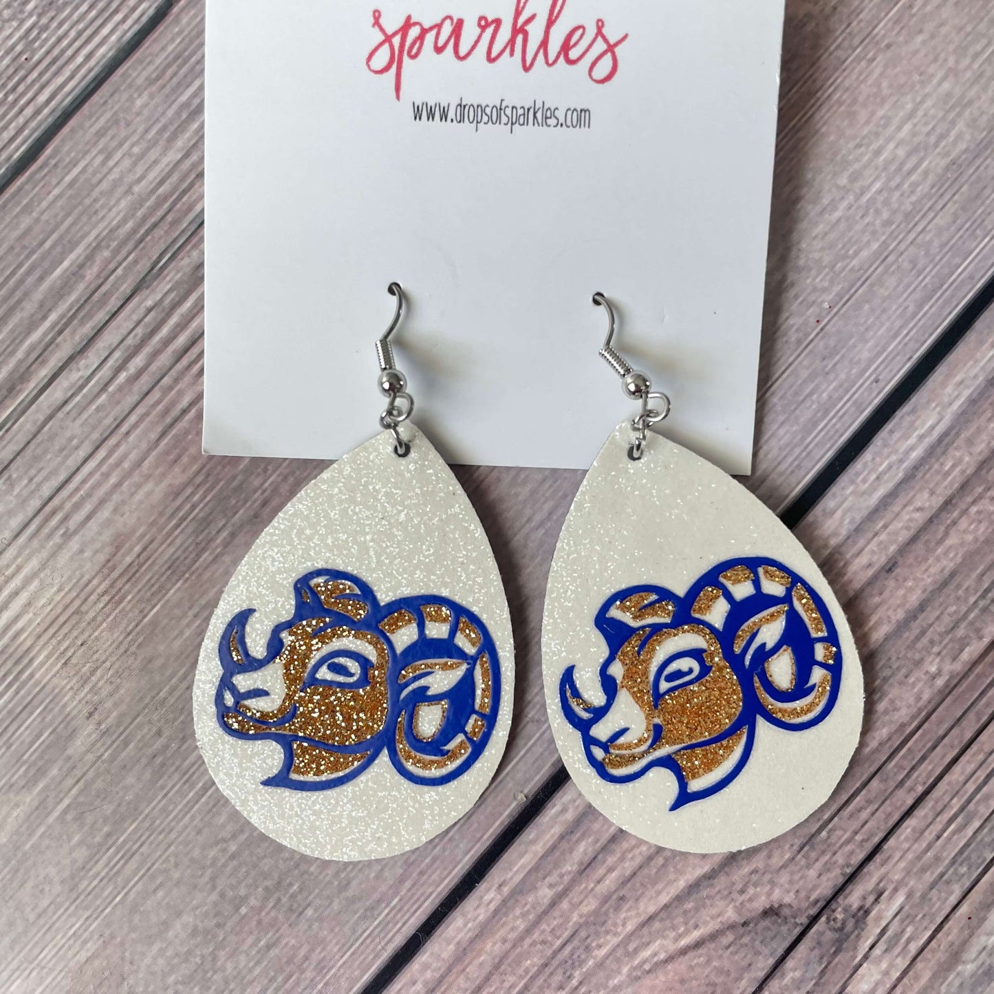 scioto ridge rams elementary faux leather dangle earrings