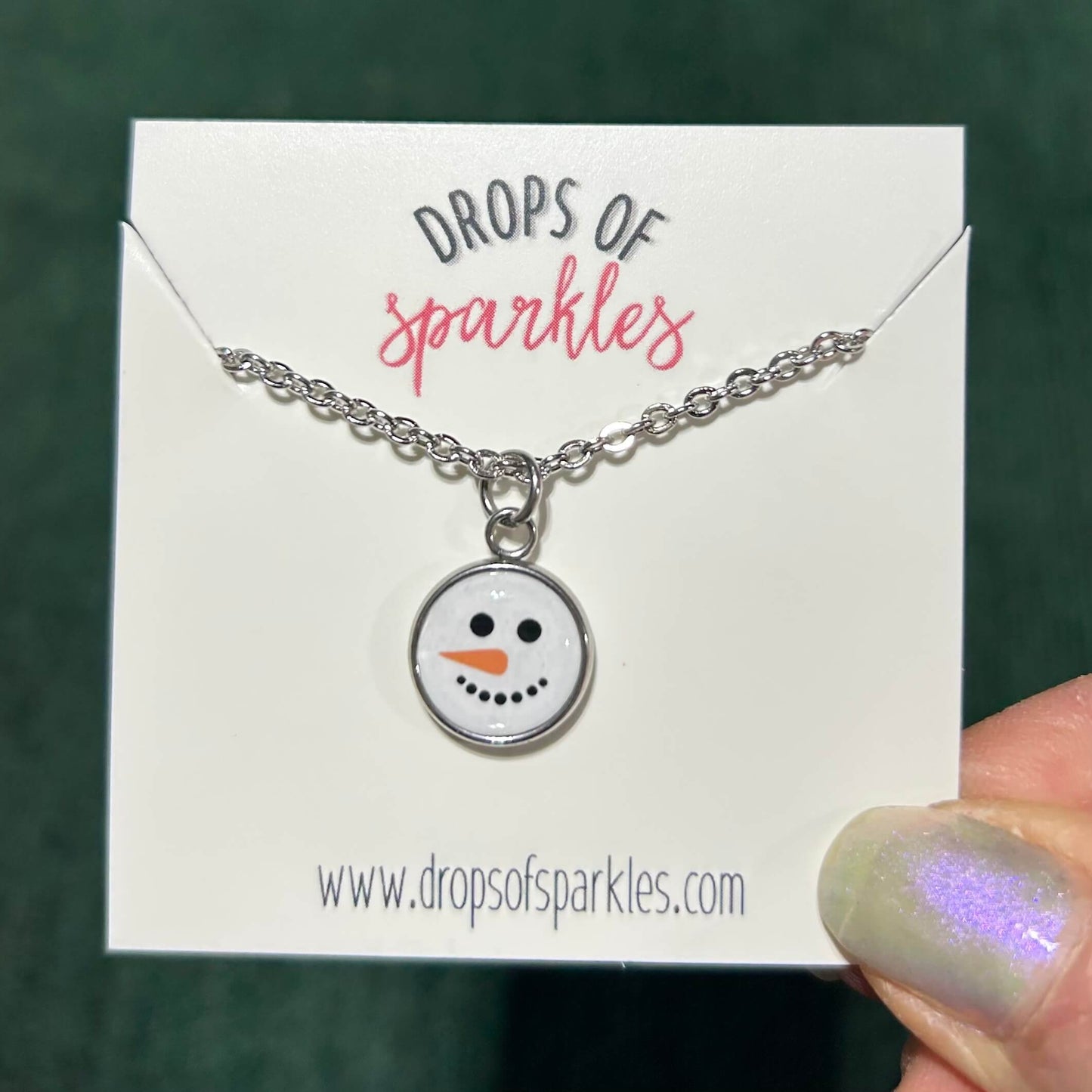 Frosty the Snowman stud earrings and pendant necklace