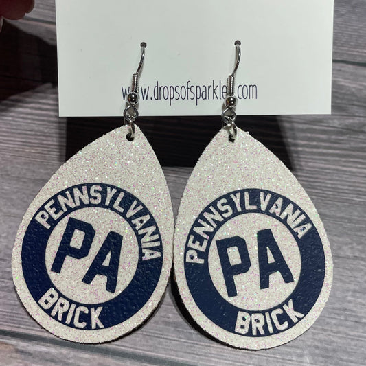 CUSTOM ORDER: (1 color/intricate logo) single layer faux leather earrings