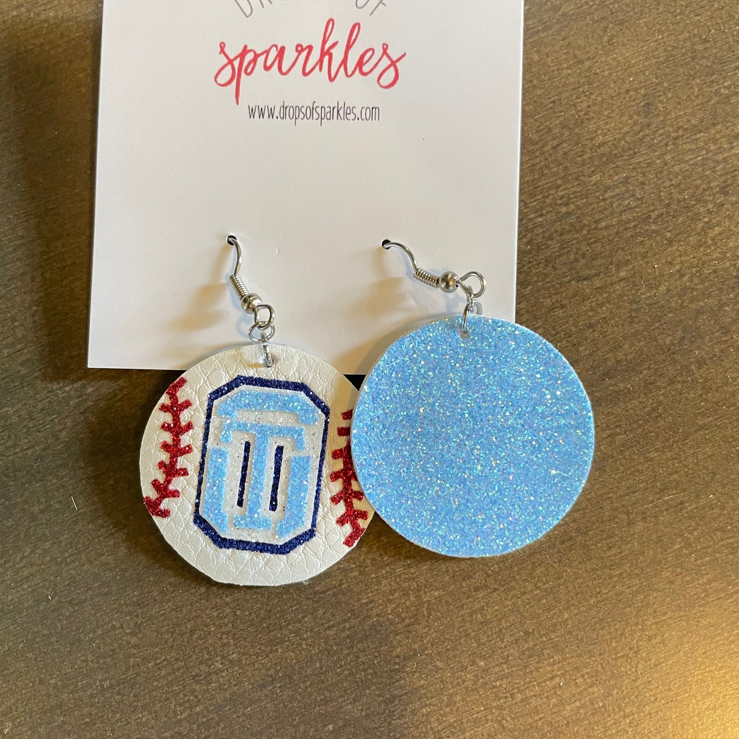 CUSTOM TEAM Baseball faux leather earrings