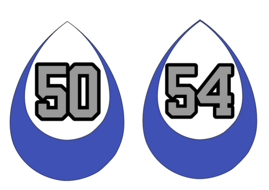 Sports fans: 2 layer custom made faux leather earrings with vinyl