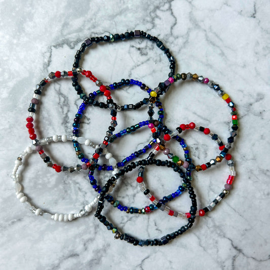 Beaded stretch bracelets