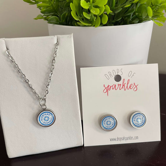 Olentangy Local School District earrings and pendant necklace