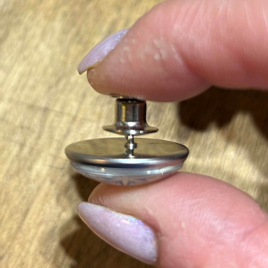 NEW!! CUSTOM button pin with clasp