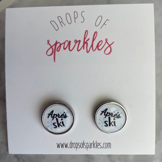 snow ski collection stud earrings