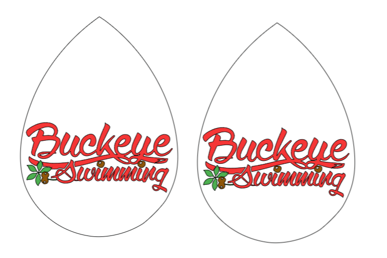Custom faux leather earrings - double sided with vinyl