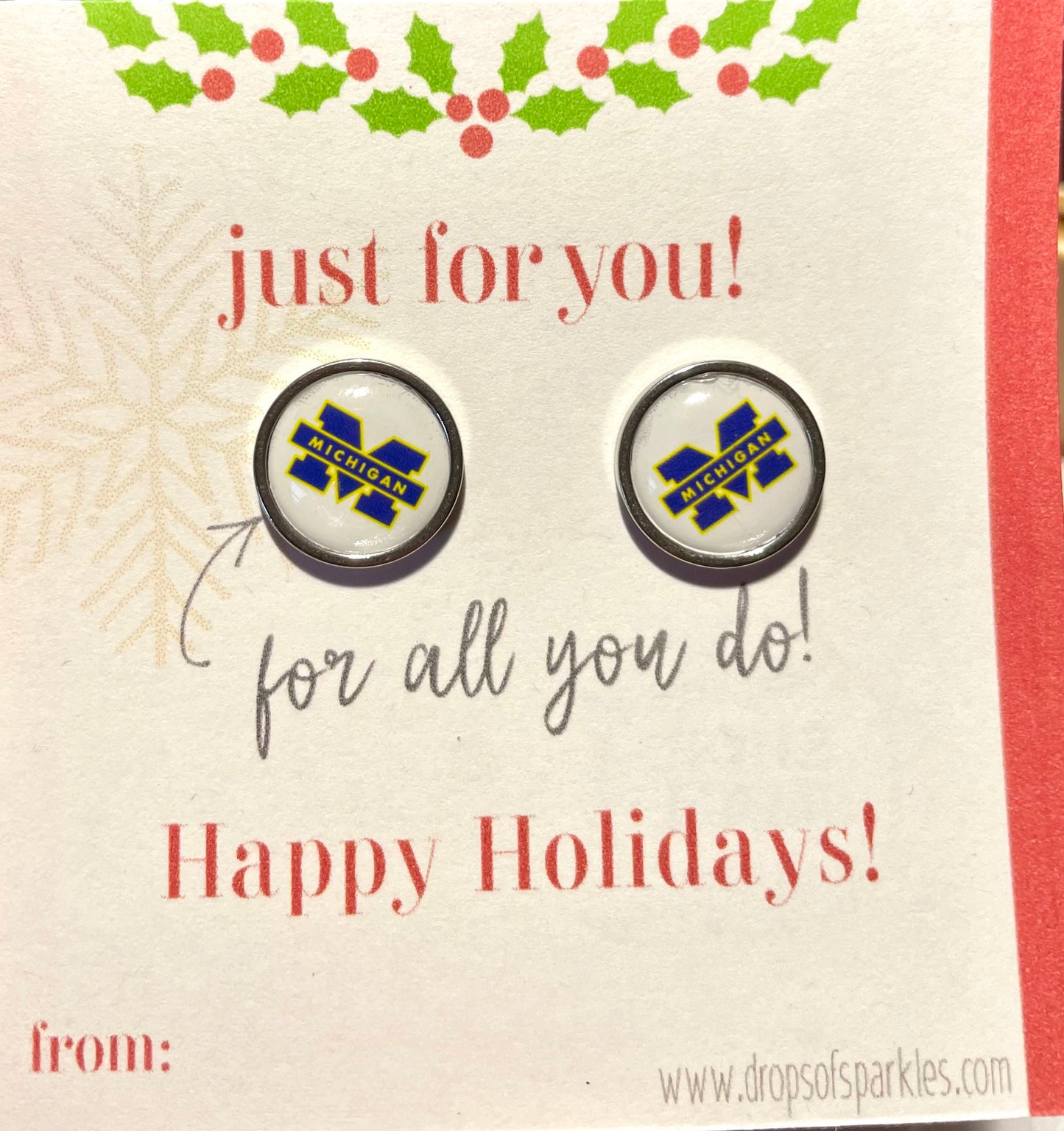 Michigan stud earrings