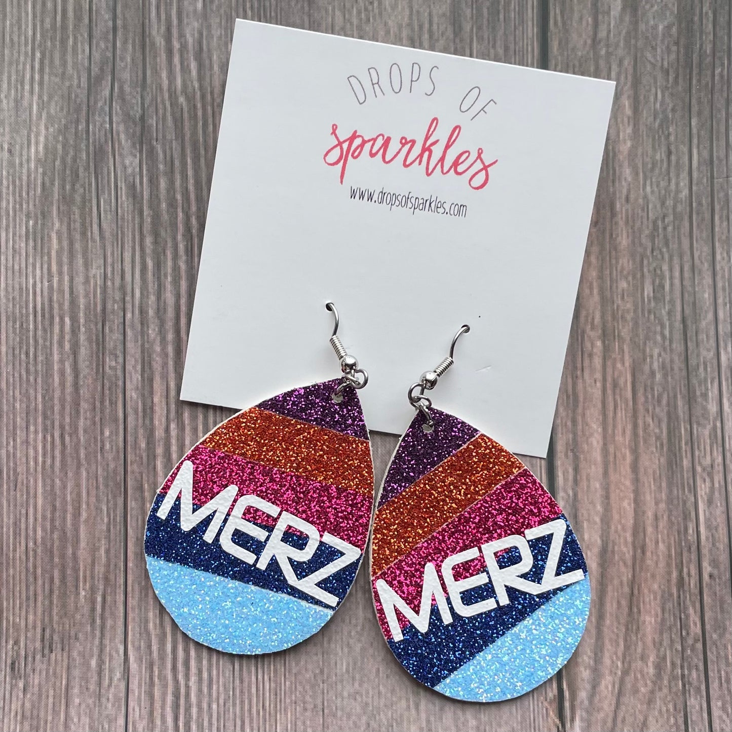 CUSTOM ORDER: (3+ color logo) single layer faux leather earrings