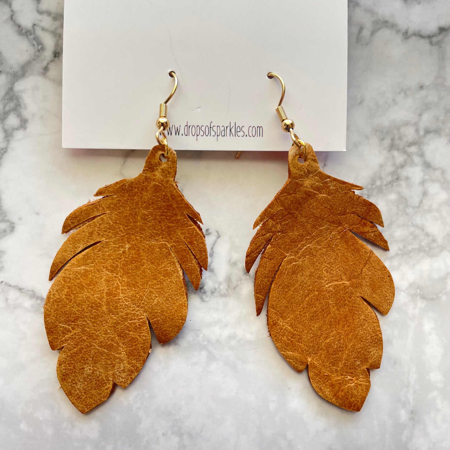 custom single layer genuine leather dangle earrings