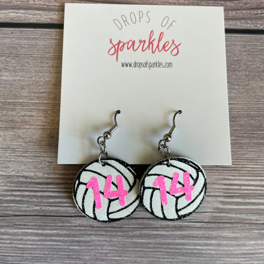 Custom Volleyball faux leather earrings