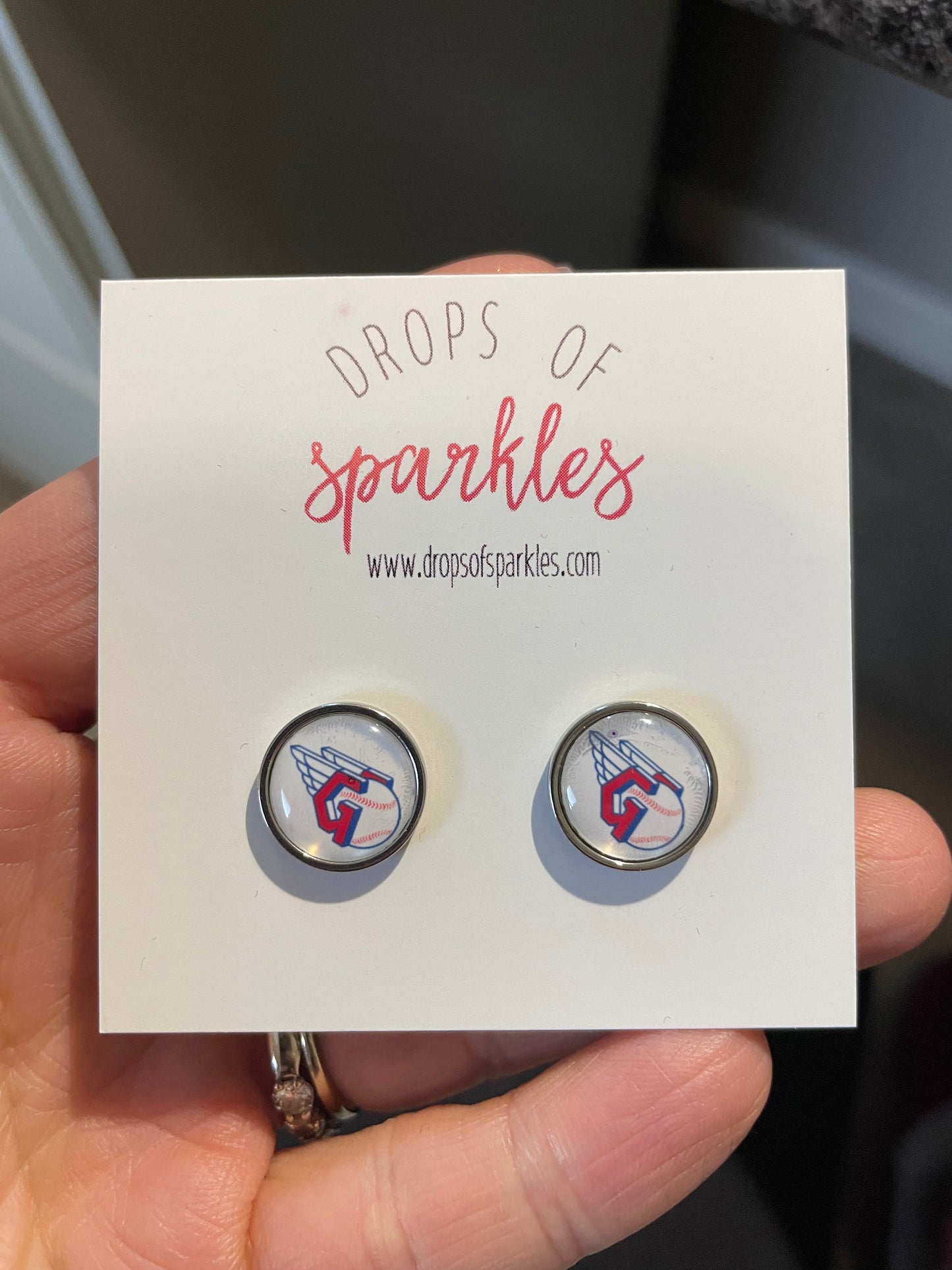 Cleveland Guardians baseball stud earrings