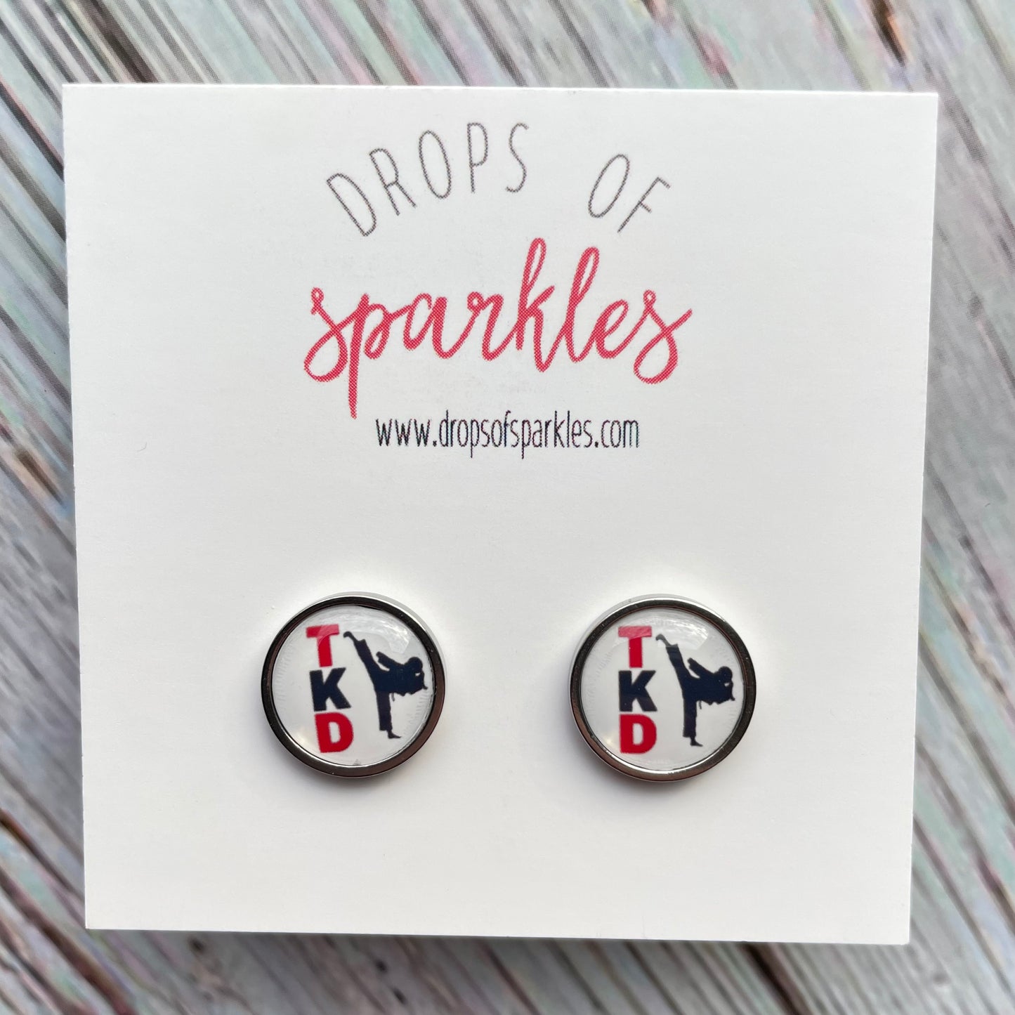 Taekwondo stud earrings