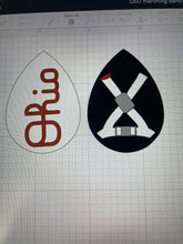 Load image into Gallery viewer, CUSTOM ORDER: TBDBITL (3+ color logo) single layer faux leather earrings
