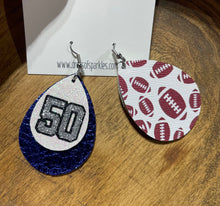 Load image into Gallery viewer, Sports fans: 2 layer custom made faux leather earrings with vinyl
