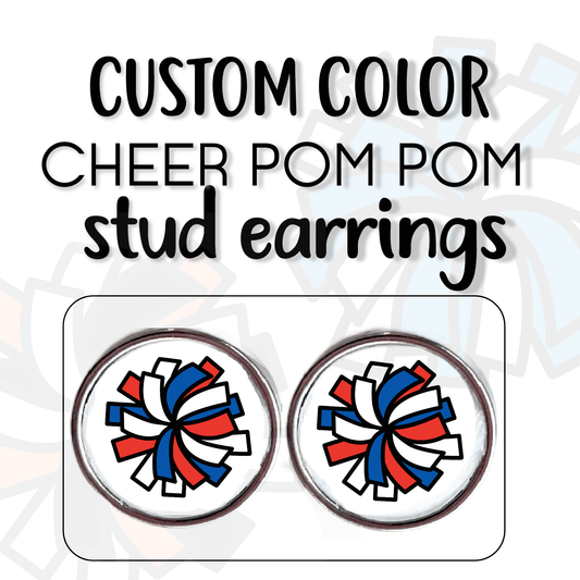 Custom Color! Cheerleader POM POM stud earrings