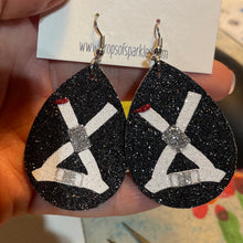 Load image into Gallery viewer, CUSTOM ORDER: TBDBITL (3+ color logo) single layer faux leather earrings

