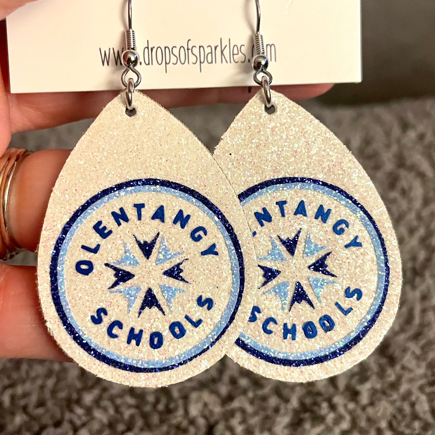 Olentangy Local School District faux leather earrings