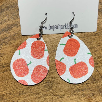 Faux leather fall dangle earrings