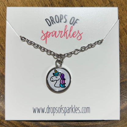 rainbows and unicorns pendant necklace