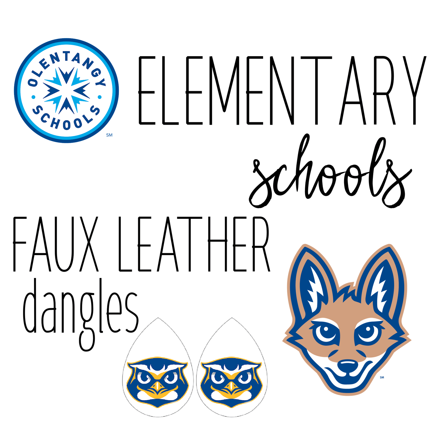 Olentangy - ELEMENTARY SCHOOLS faux leather dangle earrings