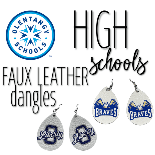 Olentangy - HIGH SCHOOL FAUX LEATHER teardrop earrings