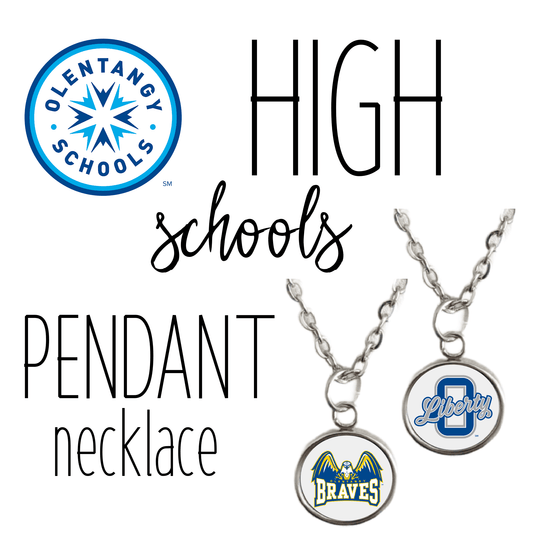 Olentangy - HIGH SCHOOL logo pendant silver necklace