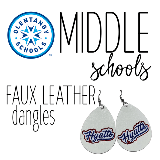 Olentangy MIDDLE SCHOOL faux leather dangle earrings