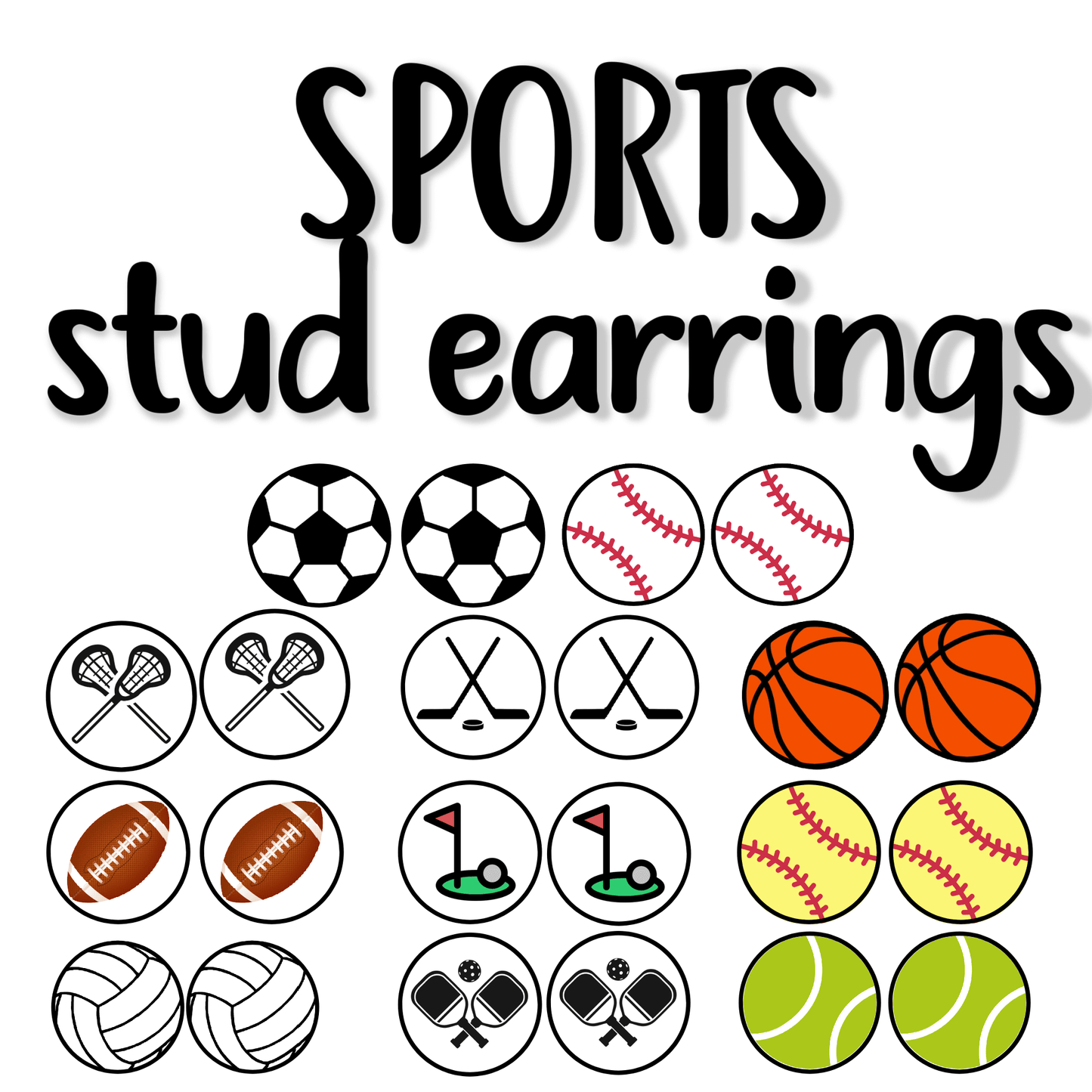 Sports stud earrings