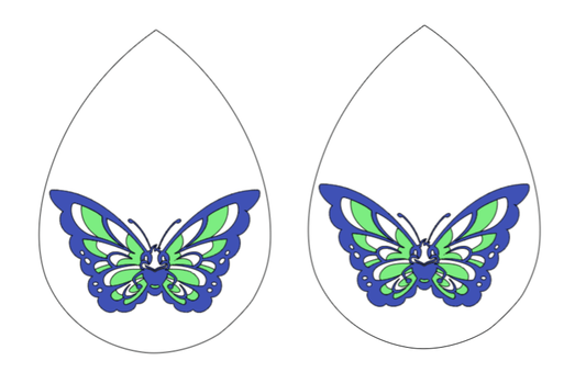 Olentangy - Shale Meadows Monarchs faux leather dangle earrings