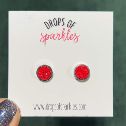 Baby Druzy stone stud earrings