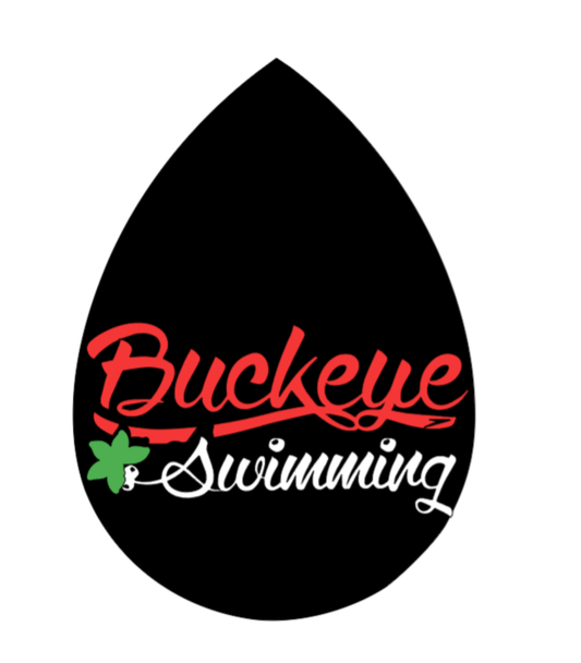 Buckeye Swimming BLACK faux leather earrings