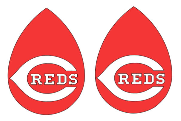 Cincinnati Reds faux leather teardrop dangle earring