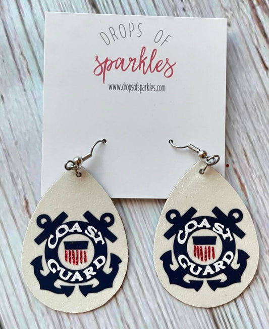 CUSTOM ORDER: (3+ color logo) single layer faux leather earrings