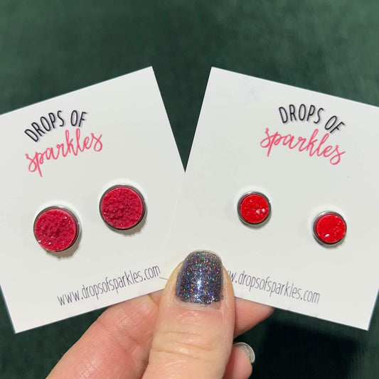 Baby Druzy stone stud earrings