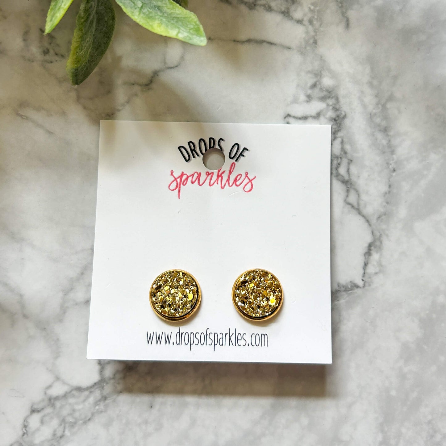 Druzy stone stud earrings - gold