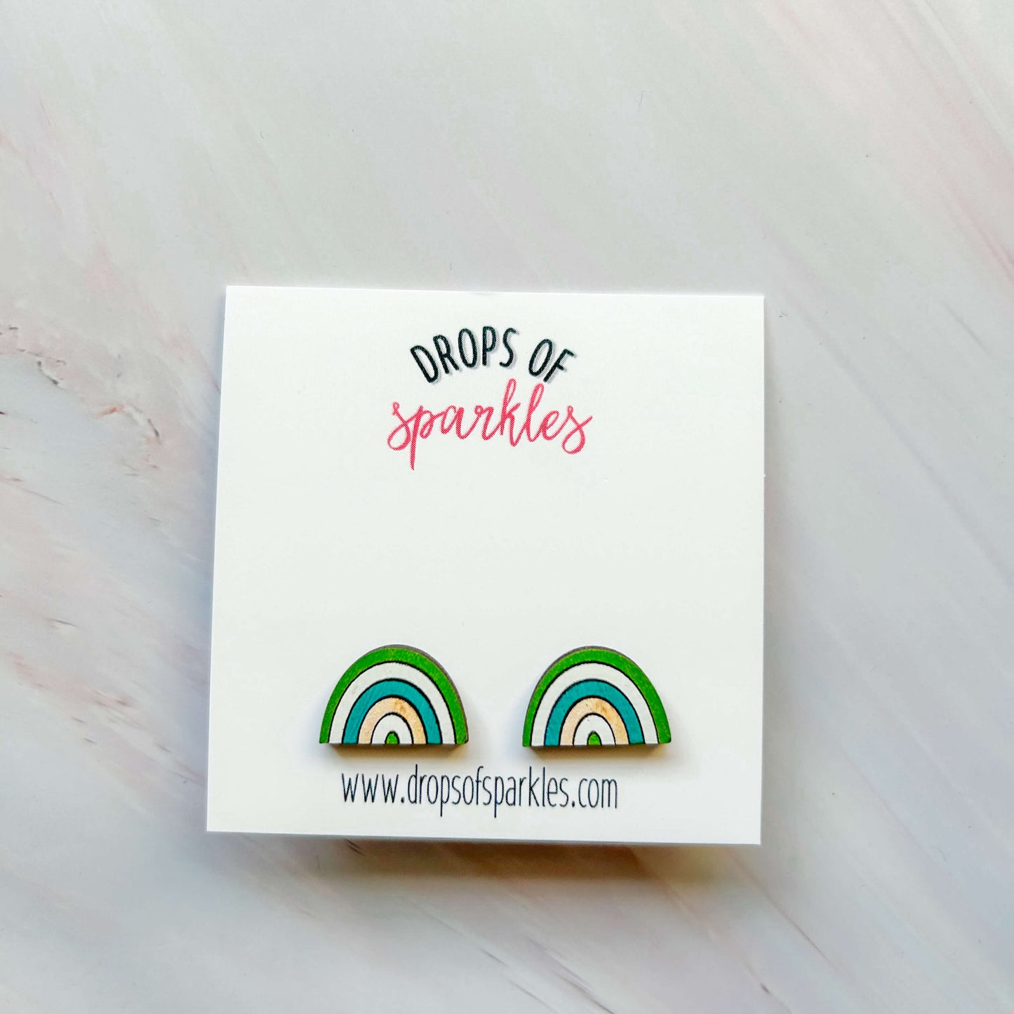 St. Patrick’s Day wood stud earrings