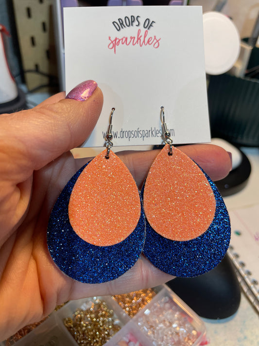 CUSTOM ORDER: 2 layer custom faux leather earrings (no customized vinyl/letters/numbers)