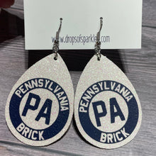 Load image into Gallery viewer, CUSTOM ORDER: (1 color/intricate logo) single layer faux leather earrings
