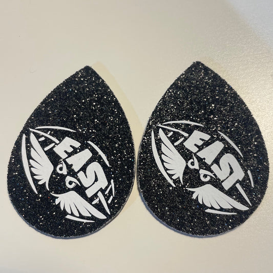 CUSTOM ORDER: (1 color/intricate logo) single layer faux leather earrings
