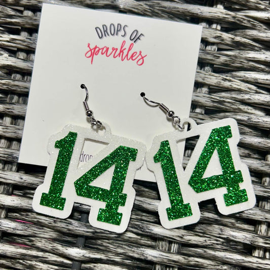 CUSTOM Jersey Number faux leather earrings